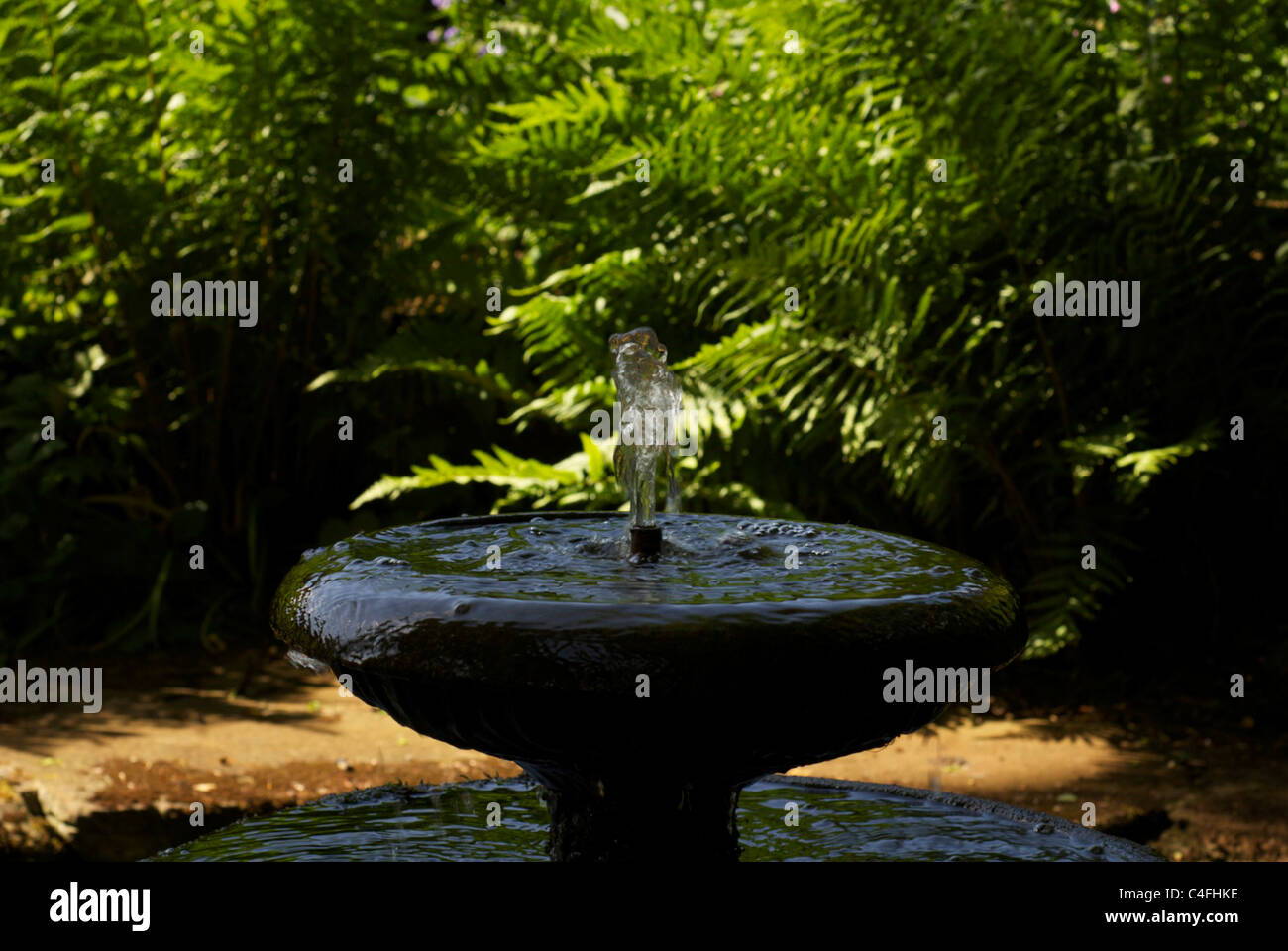 Fontaine isolée au coton Manor Gardens, Northamptonshire Banque D'Images