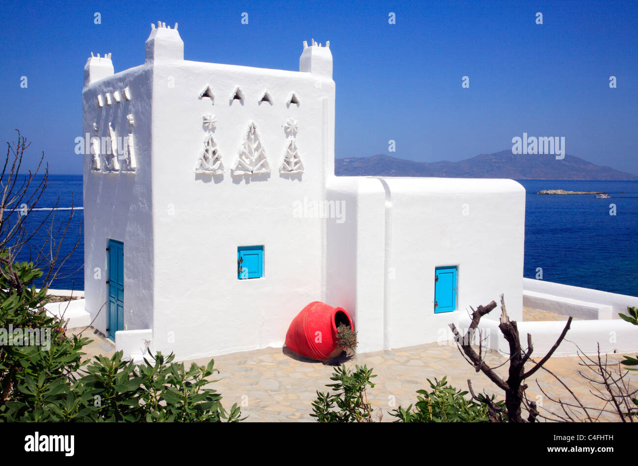 Maison Cycladian typique de Mykonos Cyclades Mer Égée Grèce UE Union Européenne Europe Banque D'Images