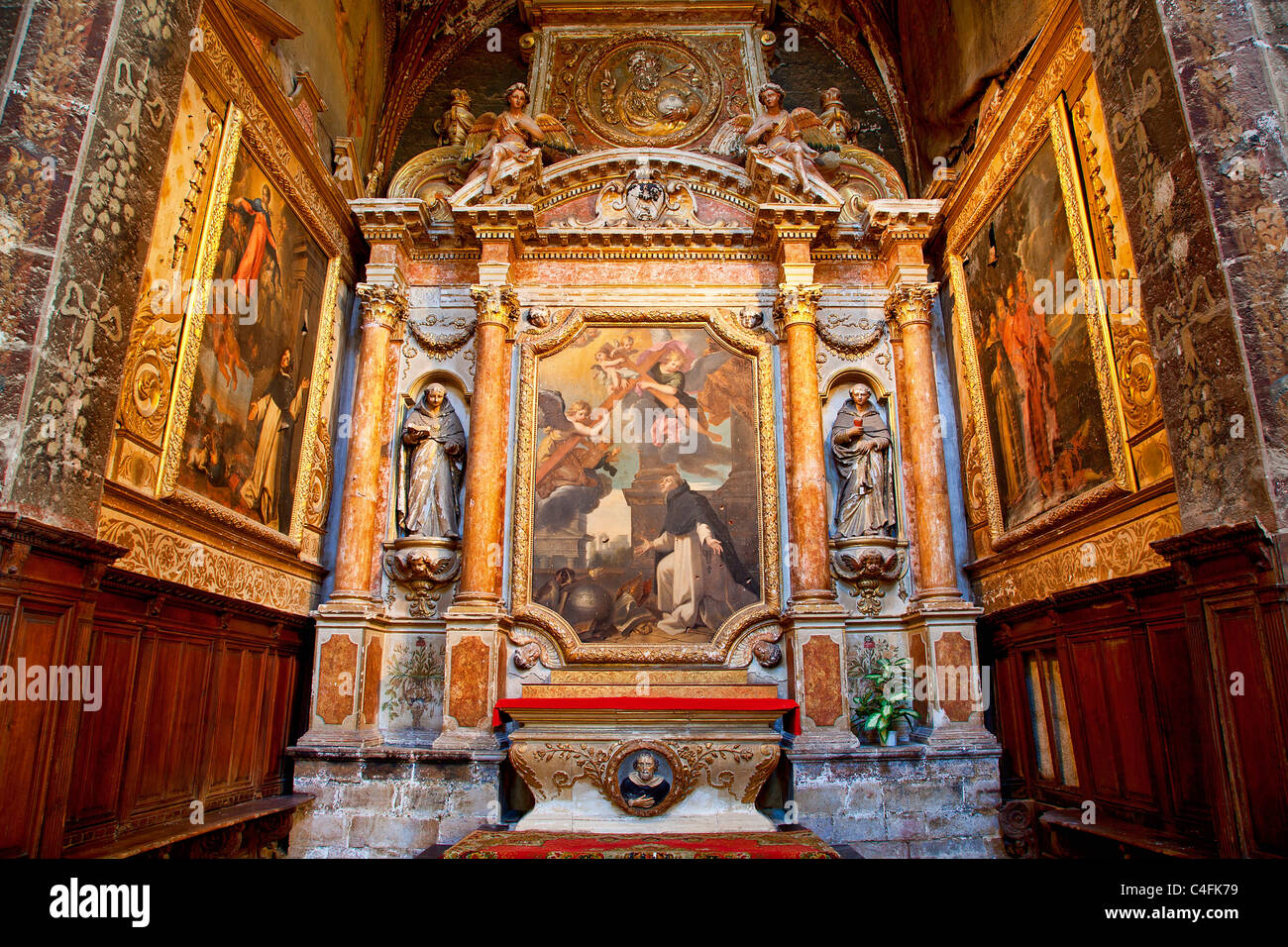 France, Var (83), Saint Maximin la Sainte Baume, la basilique Sainte Marie Madeleine, la chapelle de Saint Dominique Banque D'Images
