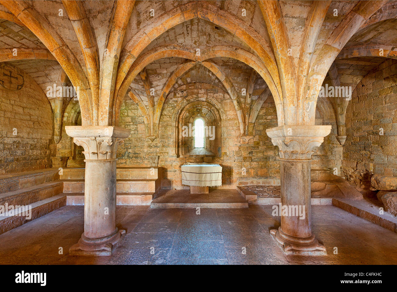 France, Var (83), Le Thoronet Abbaye cistercienne, Chapter House Banque D'Images