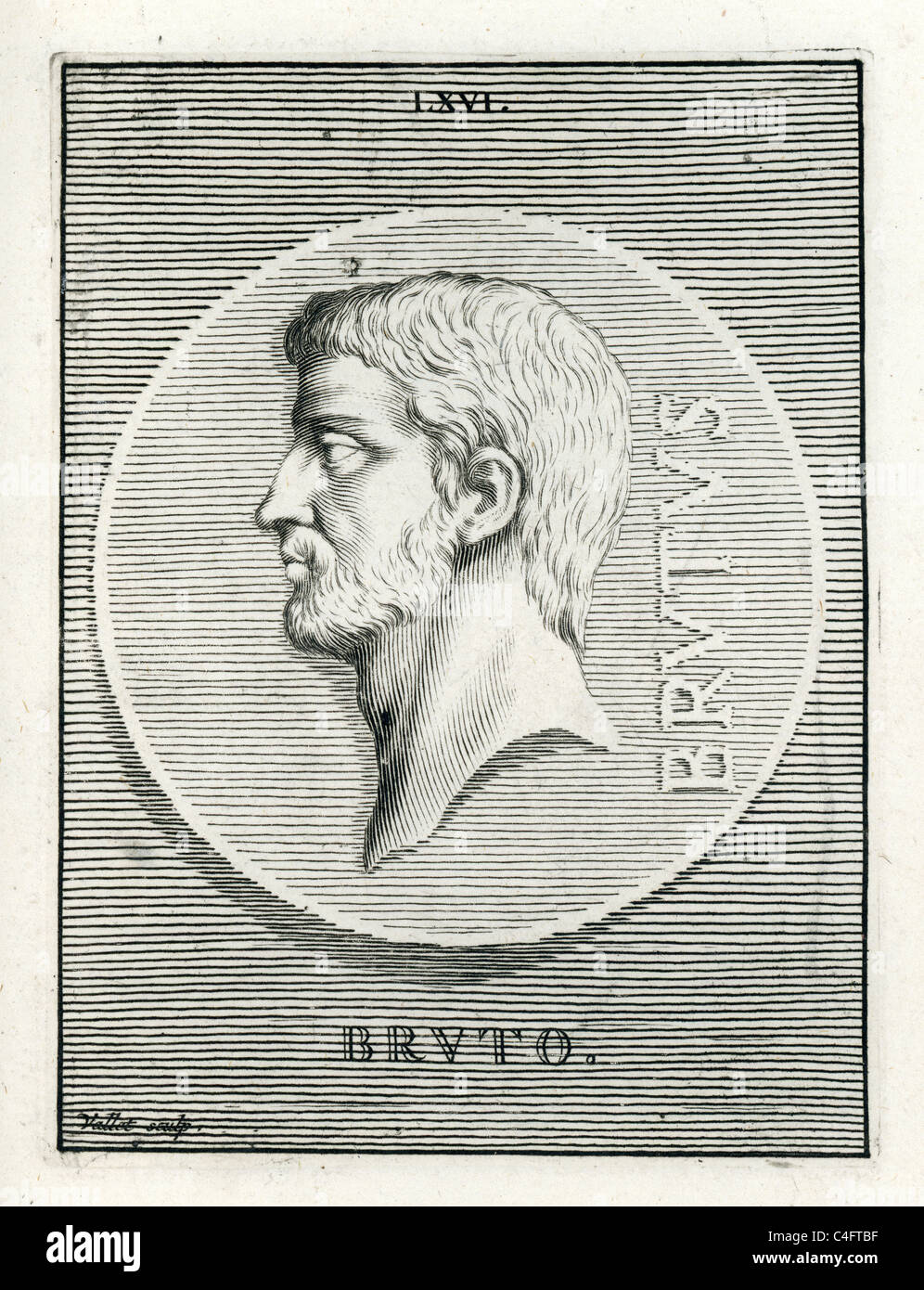 Portrait classique de Lucius Junius Brutus, fondateur de la République Romaine et traditionnellement l'un des premiers consuls en 509 av. Banque D'Images