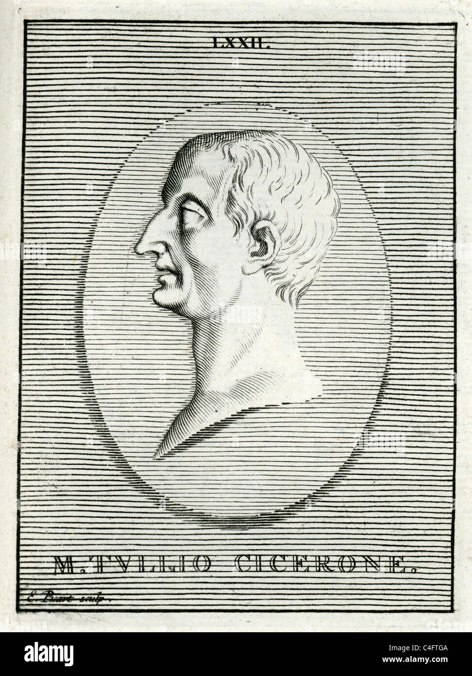 Portrait classique de Marcus Tullius Cicero 106 avant J.-C. à 43 av. J.-C. Un philosophe romain, homme d'État, théoricien politique, avocat Banque D'Images