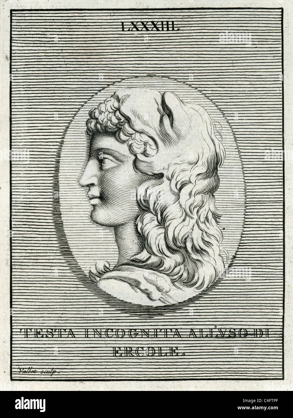 Portrait classique d'Hercule Le nom romain de demi-dieu grec Héraclès, fils de Jupiter (Zeus), et le mortel Alcmene. Banque D'Images Portrait classique d'Hercule Le nom romain de demi-dieu grec Héraclès, fils de Jupiter (Zeus), et le mortel Alcmene. Banque D'Images