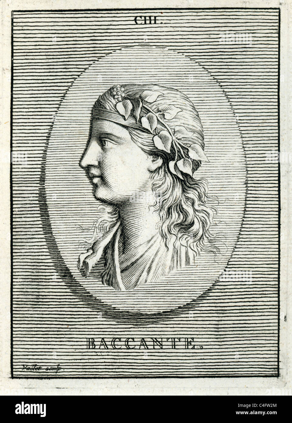 Portrait classique d'un Baccante ou Ménade dans la mythologie grecque Banque D'Images