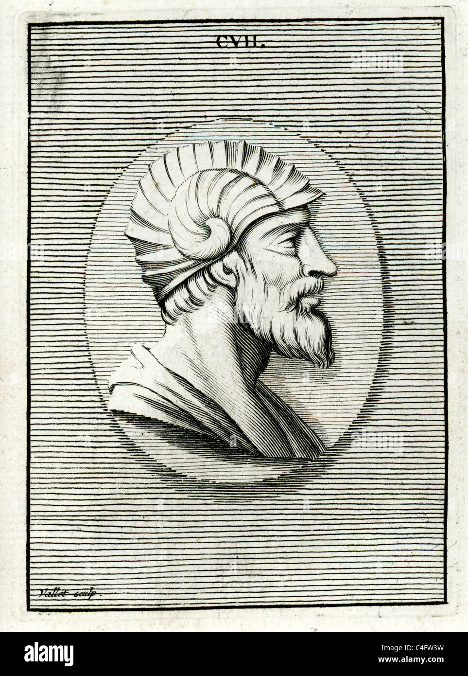Portrait d'un homme classique Neptune peut-être le dieu de l'eau et de la mer dans la mythologie romaine, et la religion. Banque D'Images