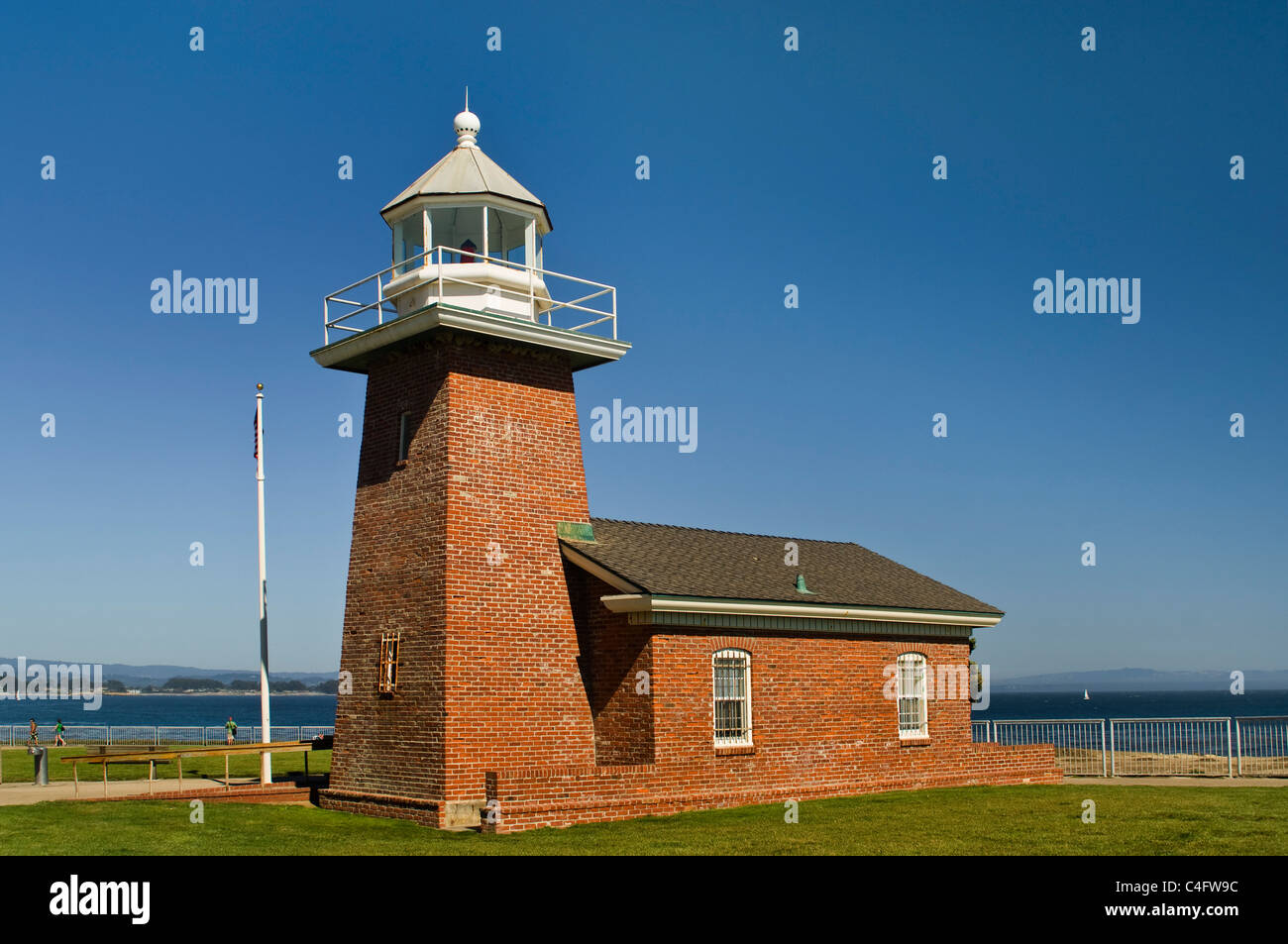 Le phare de Santa Cruz à Lighthouse State Beach, Santa Cruz, Californie Banque D'Images