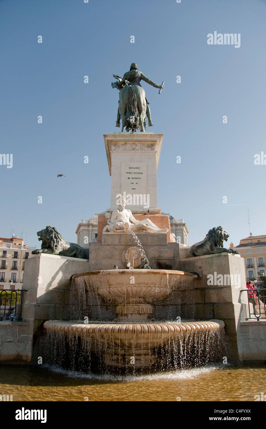 Fontaine en Orient Square .Madrid city. Espagne Banque D'Images