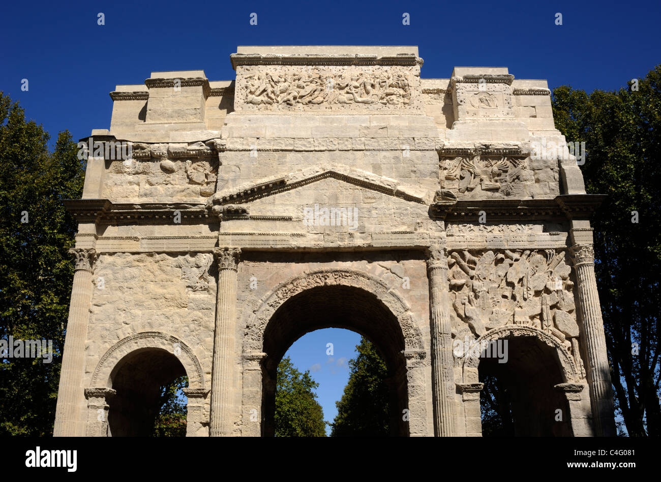 France, Provence, Vaucluse, Orange, Arc romain Banque D'Images