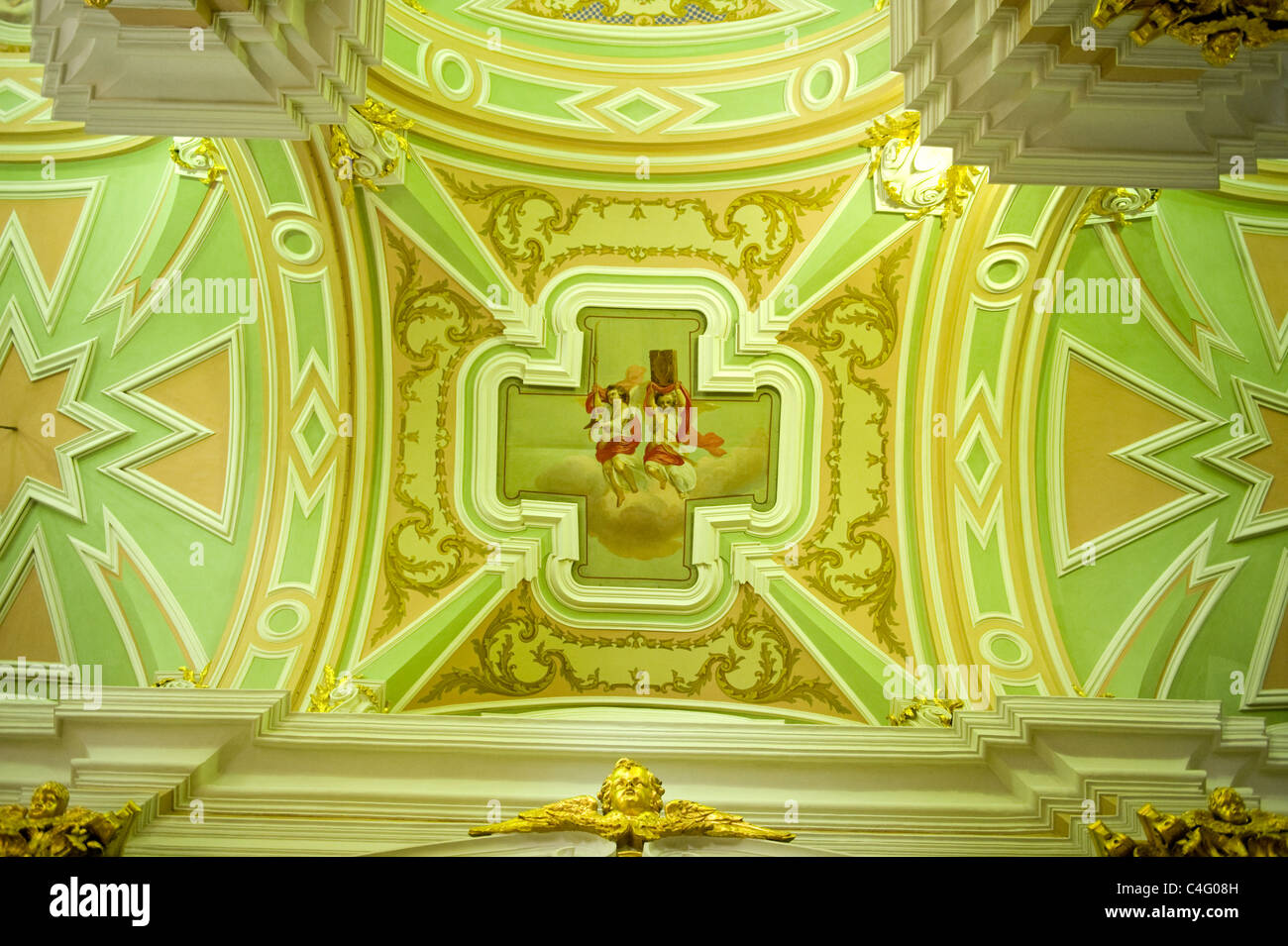 Russie St Petersbourg Cathédrale de SS Peter & Paul baroque construit 1733 lieu de repos des tsars Romanov Sobor Petropavlovskiy Banque D'Images