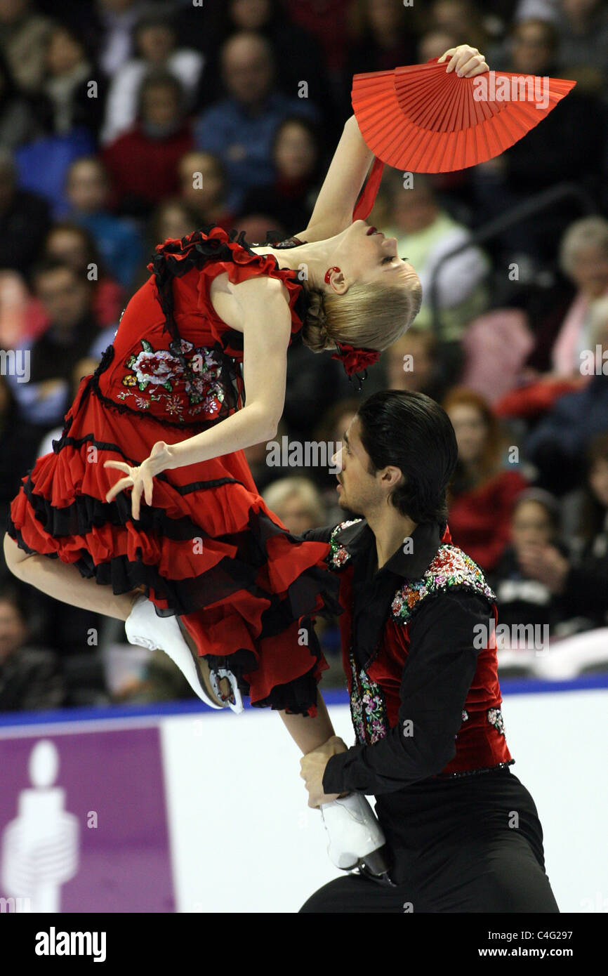 Kaitlyn Weaver et Andrew Poje participer à la BMO - Patinage Canada 2010 championnats nationaux à London, Ontario, Canada. Banque D'Images