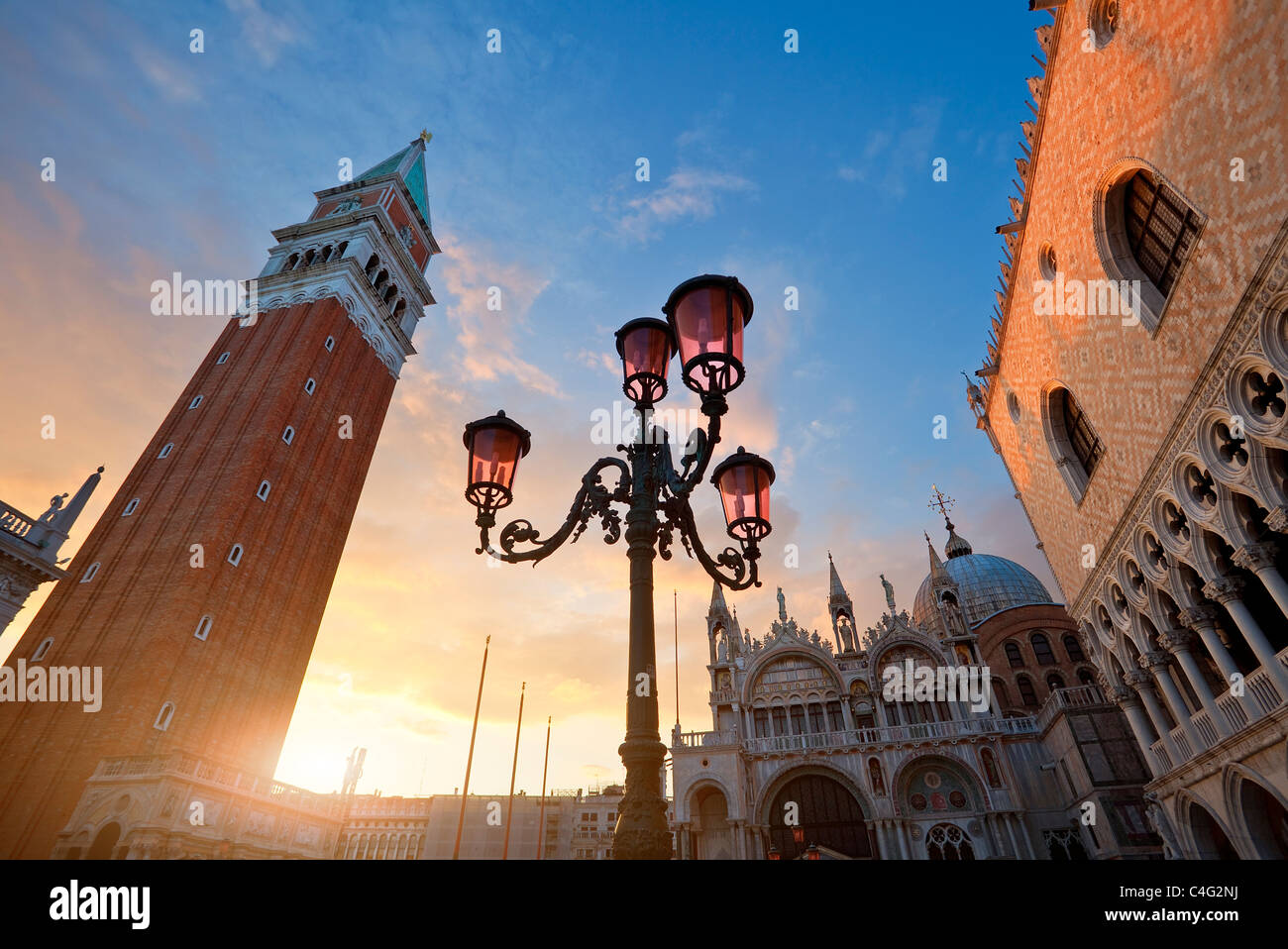 Piazza San Marco, Venise au coucher du soleil Banque D'Images