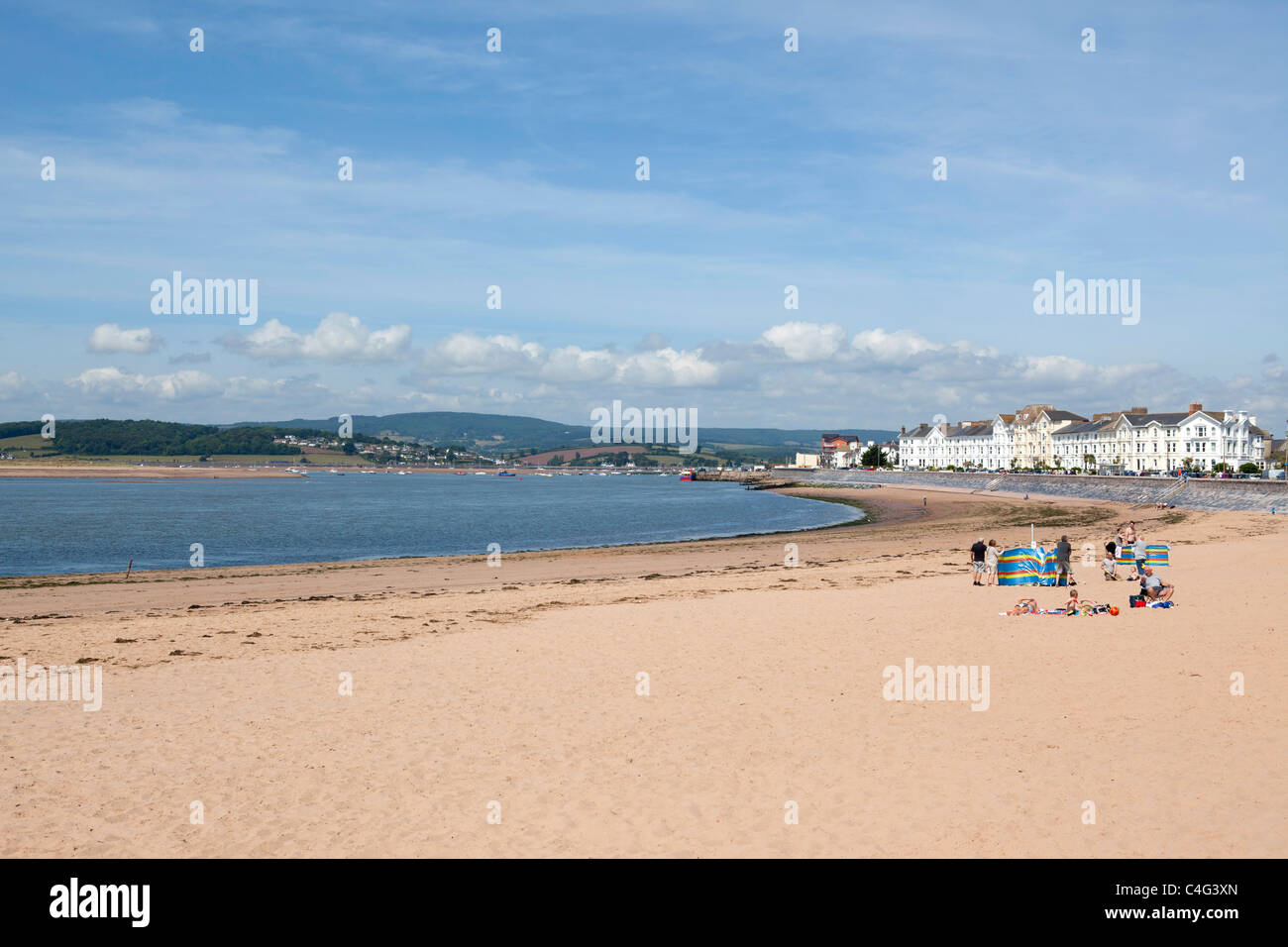 Voir l'estuaire de la plage et à Exmouth devon uk Banque D'Images
