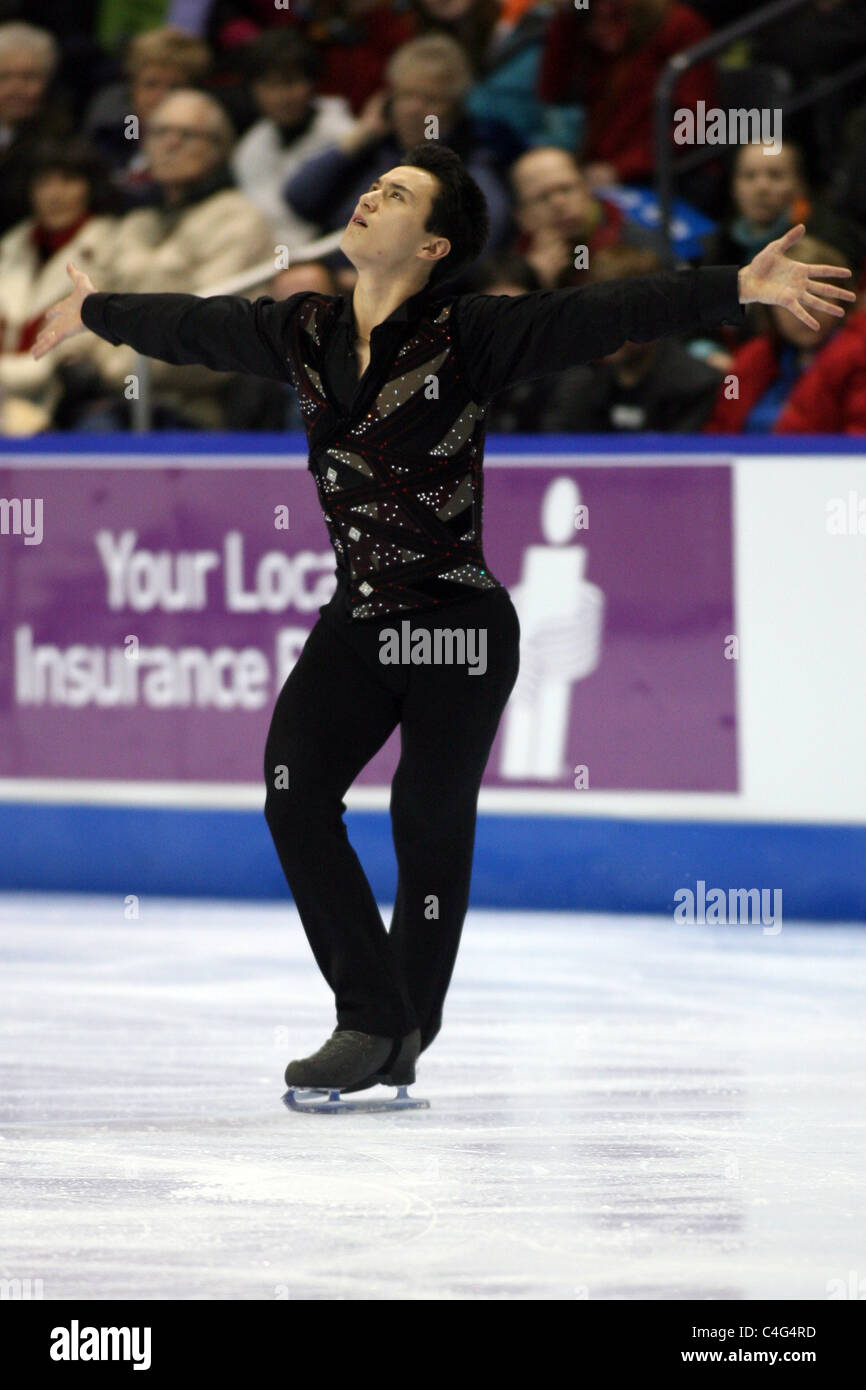 Mens Canadien Patrick Chan, Champion participera à la BMO - Patinage Canada 2010 championnats nationaux à London, Ontario, Canada. Banque D'Images
