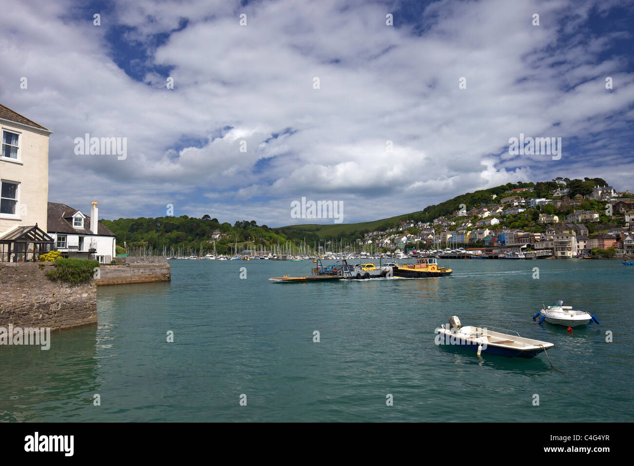 Traverse inférieure de l'estuaire de la rivière Dart Bayard's Cove Dartmouth South Devon England UK GB Grande Bretagne Banque D'Images