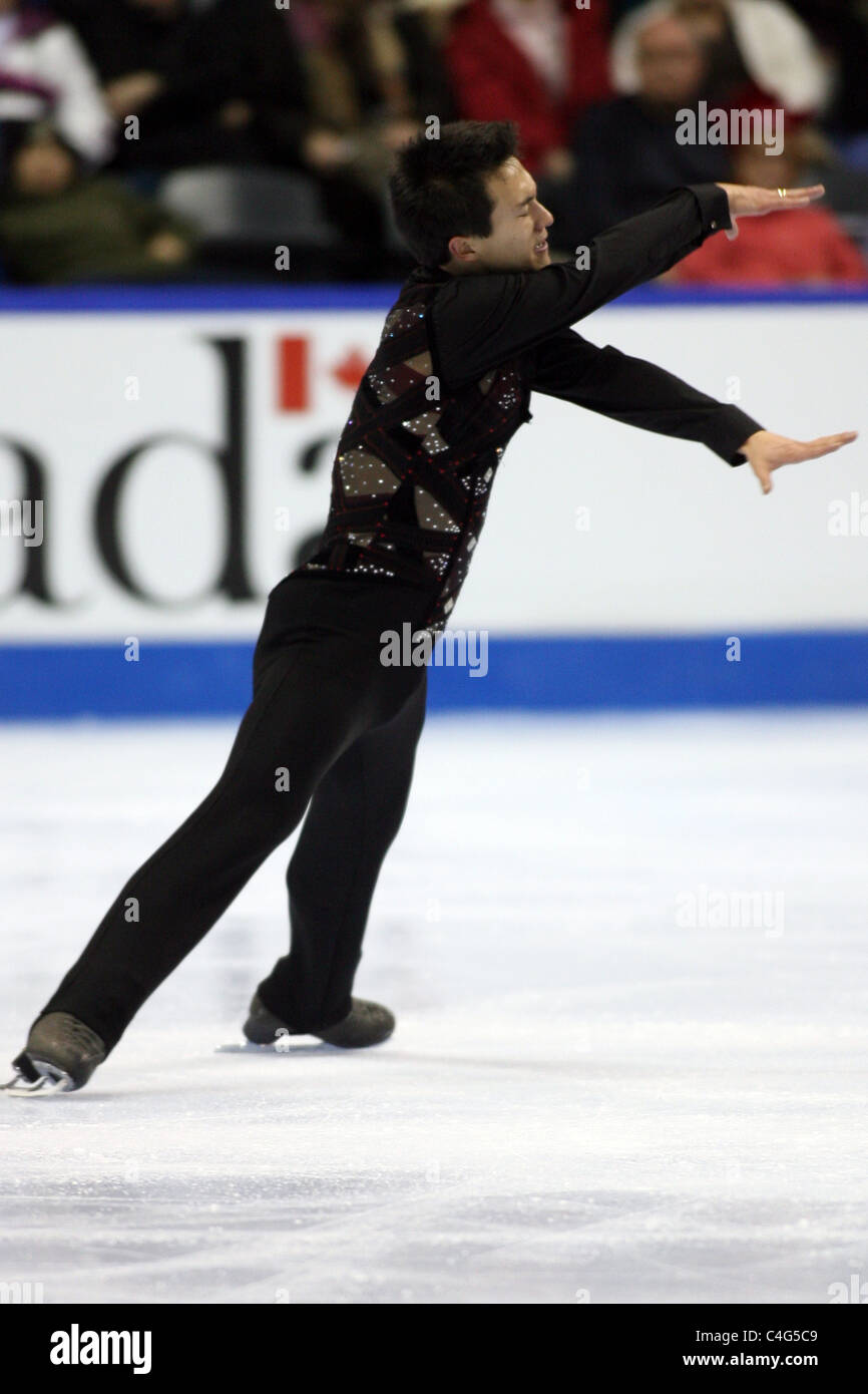 Mens Canadien Patrick Chan, Champion participera à la BMO - Patinage Canada 2010 championnats nationaux à London, Ontario, Canada. Banque D'Images