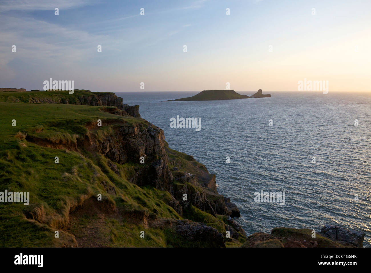 Tête vers la péninsule de Gower Rhossili sur soirée de printemps, dans le sud du Pays de Galles, Cymru, UK, FR, Îles britanniques Banque D'Images