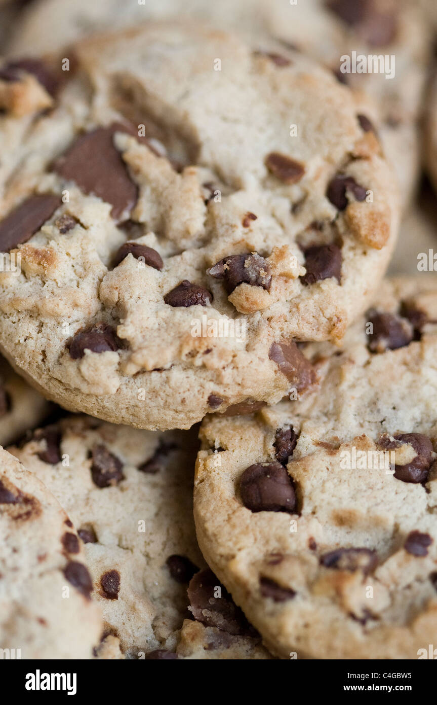 Cookies aux pépites de chocolat. Banque D'Images