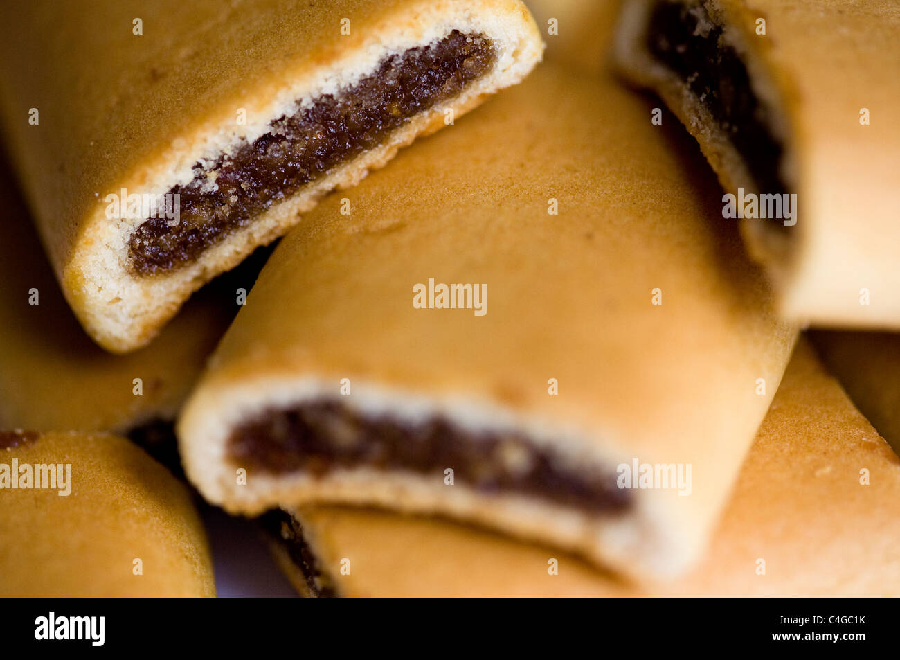 Fig Newton fruit rempli de cookies. Banque D'Images