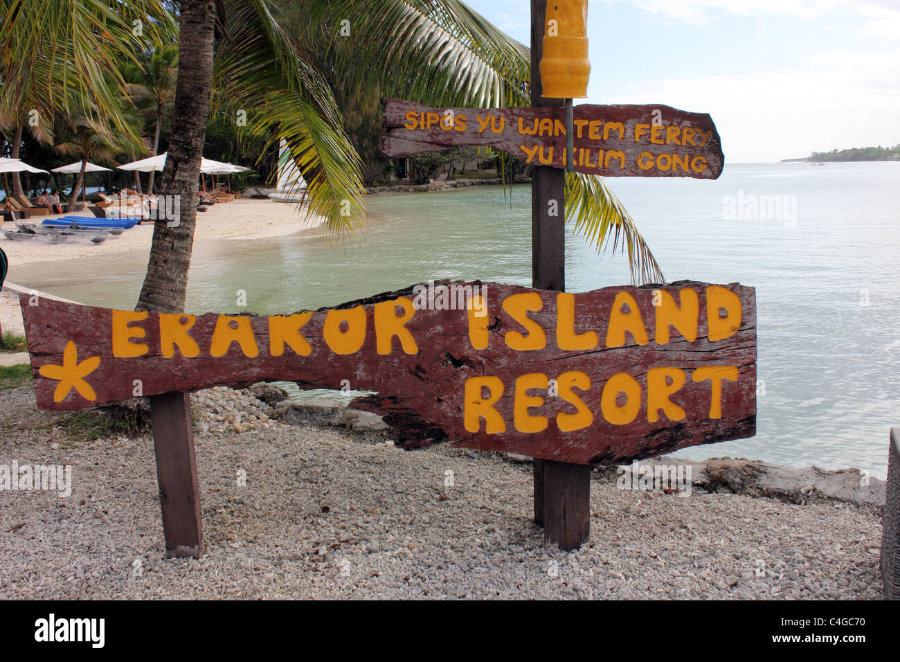 Signe DU BOIS ON TROPICAL ISLAND RESORT HORIZONTALE BDA Banque D'Images