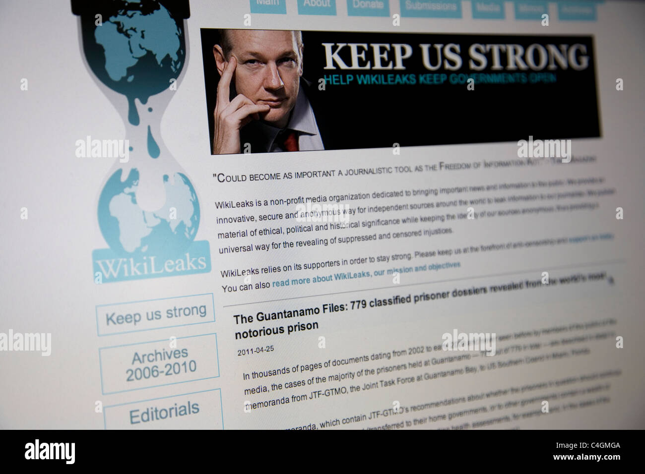 Site Web de Wikileaks Banque D'Images