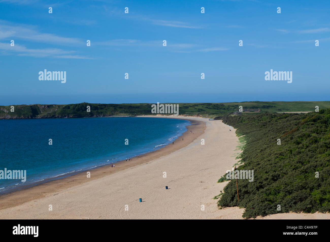 La plage de sable de Tenby, Pembrokeshire, Pays de Galles, Royaume-Uni. Banque D'Images
