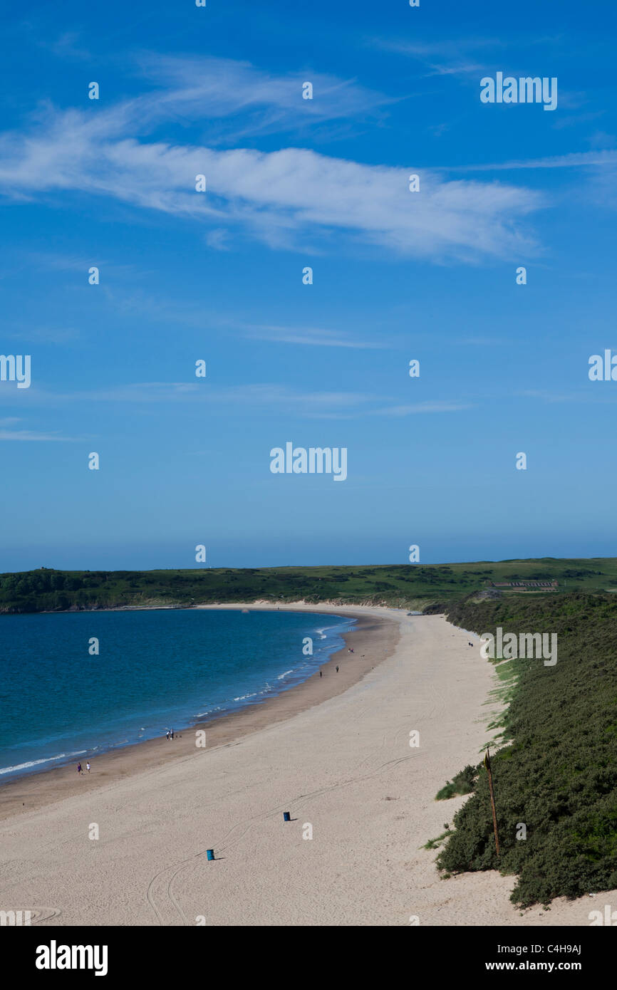 La plage de sable de Tenby, Pembrokeshire, Pays de Galles, Royaume-Uni. Banque D'Images