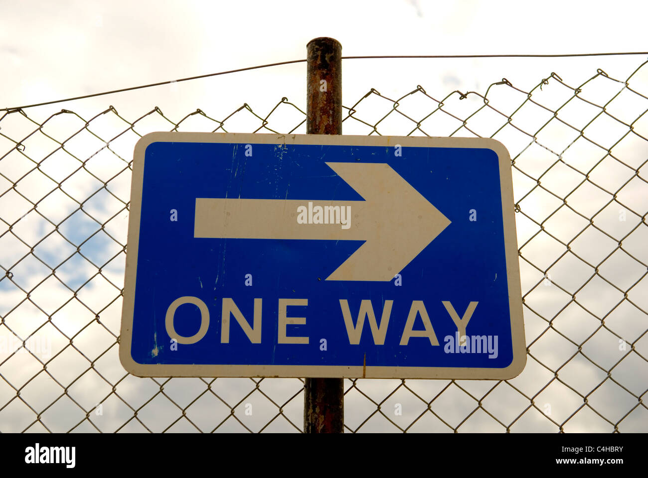 One way sign , England UK Banque D'Images