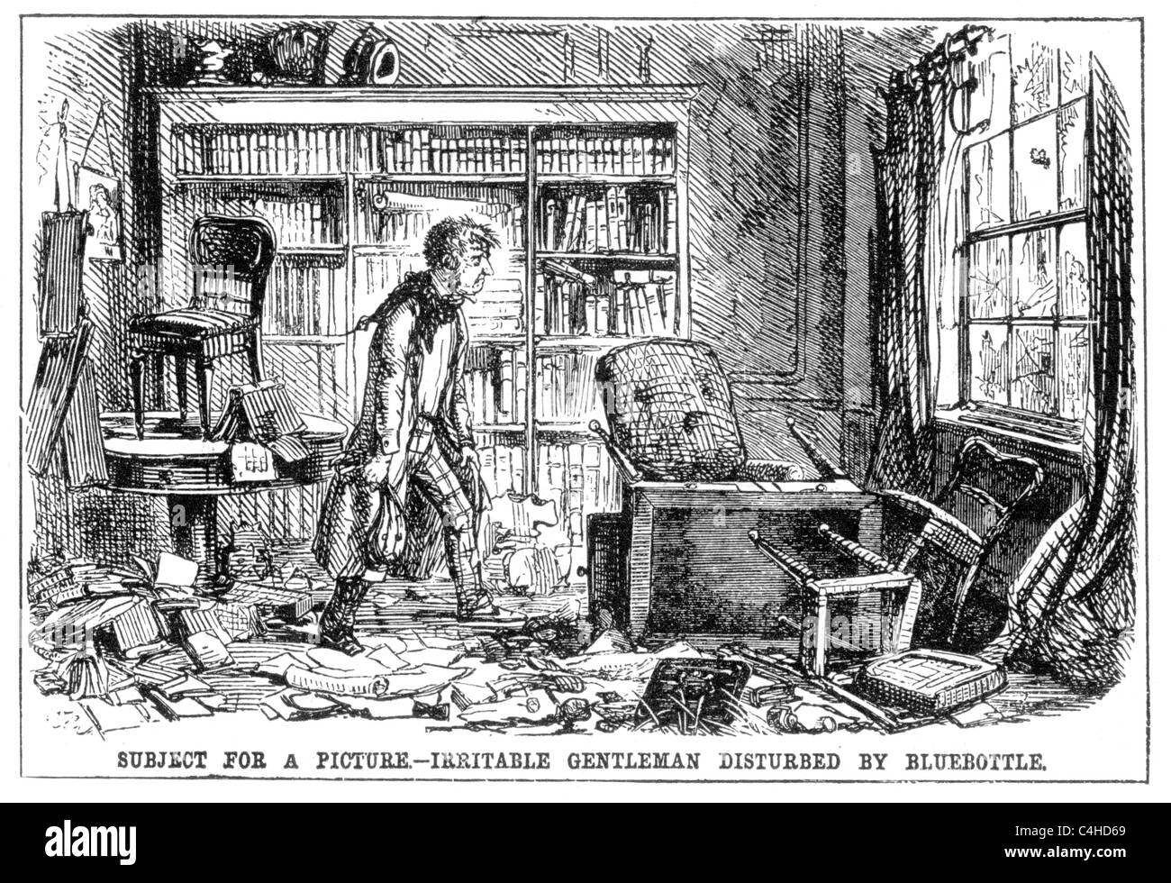 Illustration de 'Punch' magazine : Sous-titre suivant : troublée par un Gentlemand Irritable bleue ; Banque D'Images