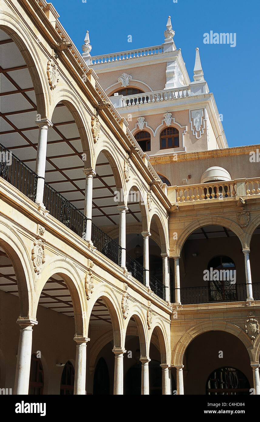 Université de Murcie. Situé dans l'église de La Merced. Cloître (17ème siècle). Détail. Murcia. L'Espagne. Banque D'Images
