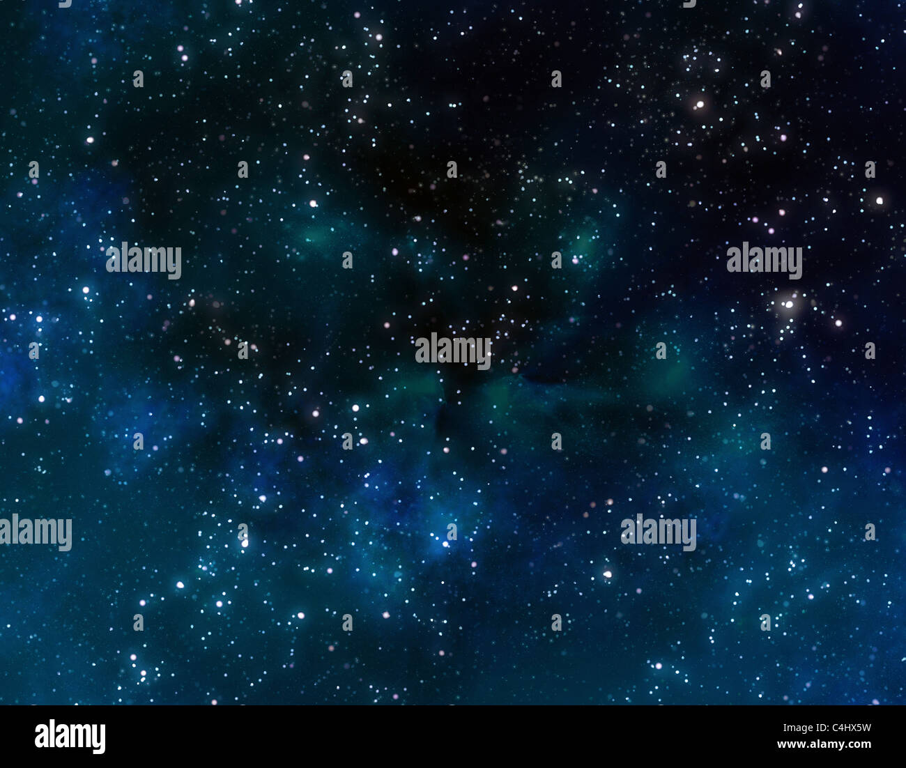 Étoiles et galaxies nébuleuse dans l'espace profond Banque D'Images