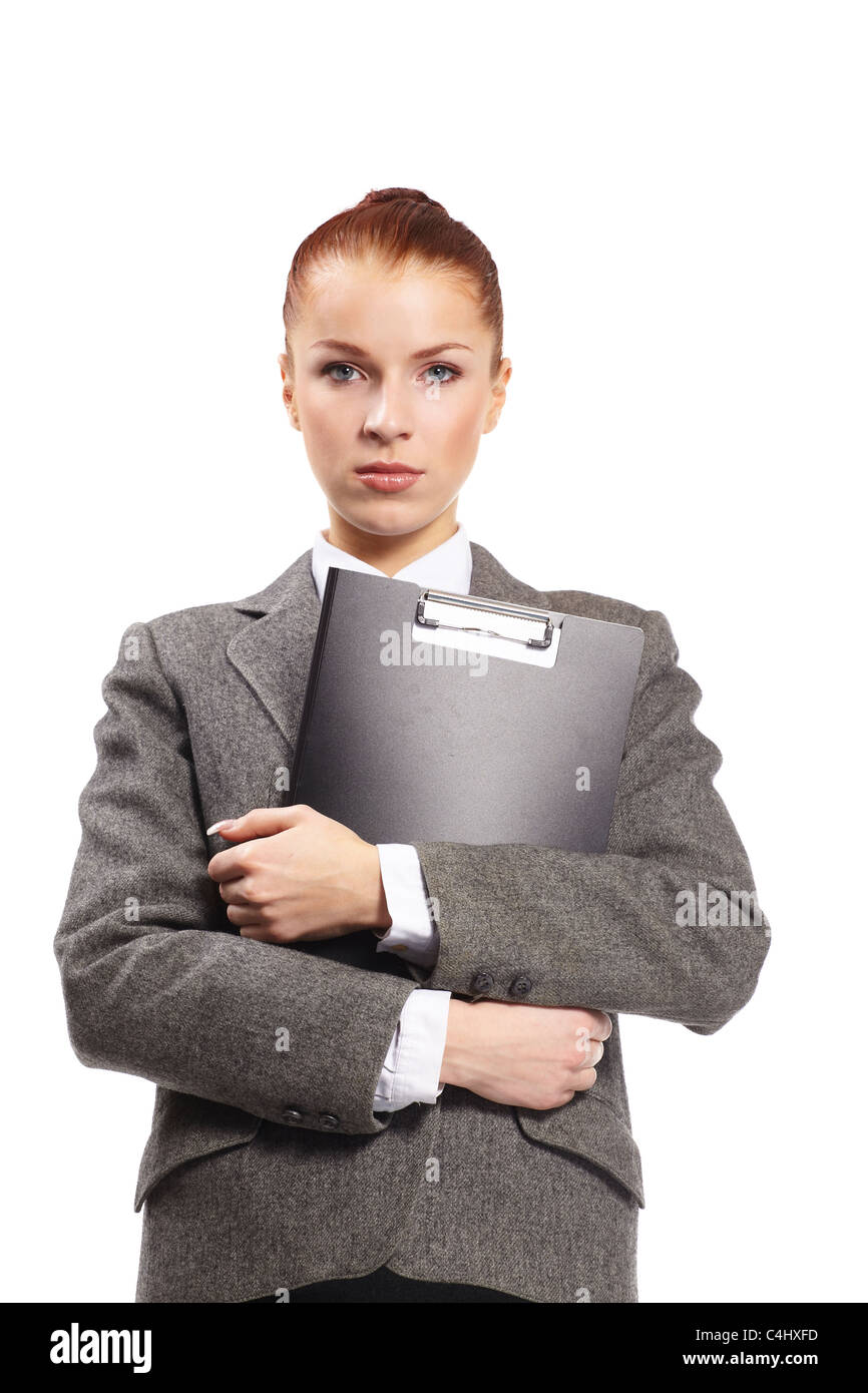 Businesswoman avec un dossier Banque D'Images
