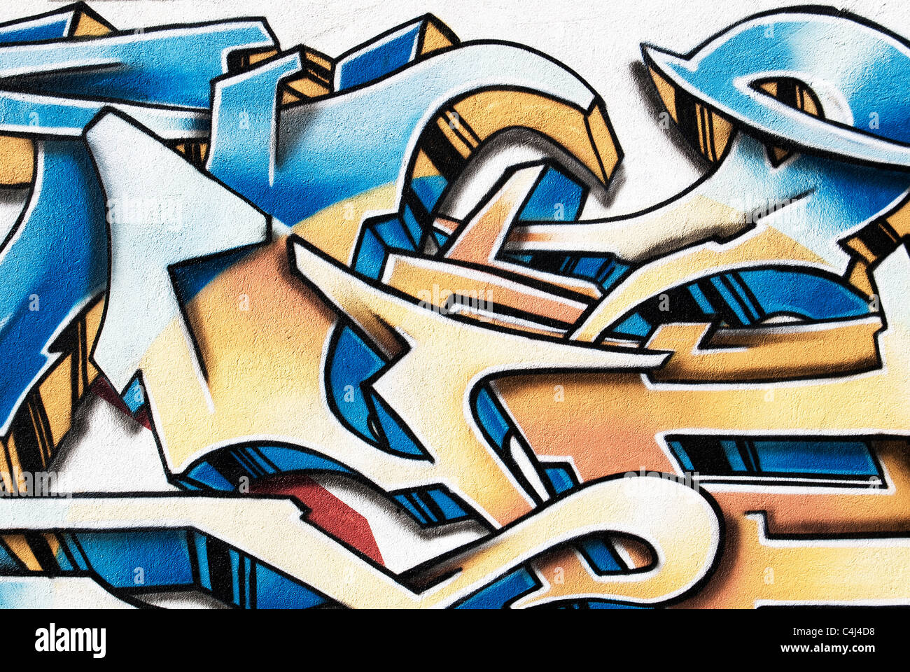 Formes de graffiti avec des couleurs à Valladolid, Espagne Banque D'Images