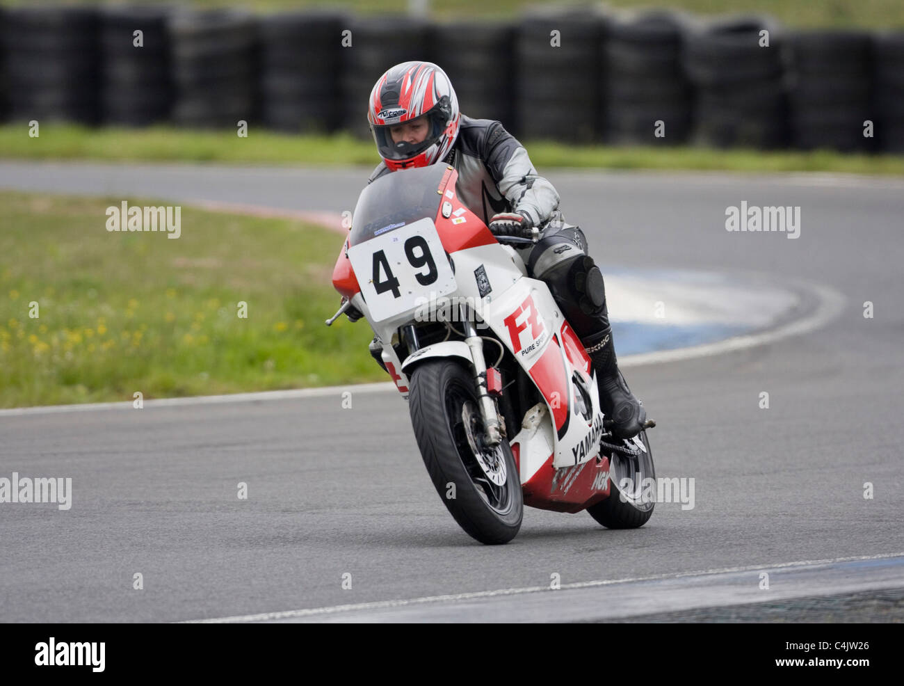 Yamaha 600cc monté par Janet Proctor Banque D'Images