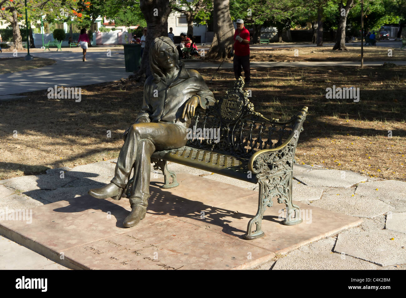 Statue de John Lennon, Parque John Lennon, quartier Vedado à La Havane, Cuba. Banque D'Images