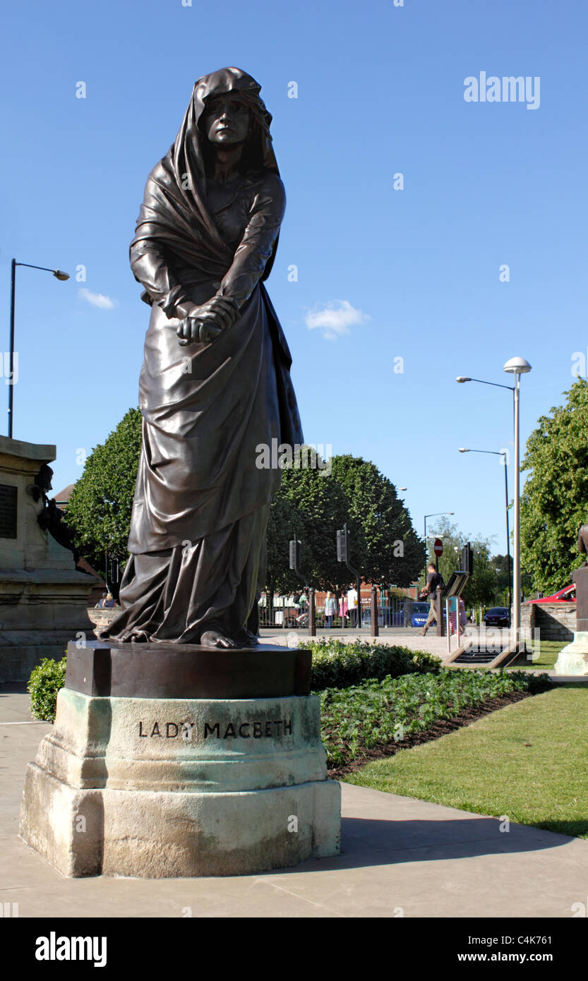 Statue de Lady Macbeth Stratford Upon Avon Warwickshire Banque D'Images