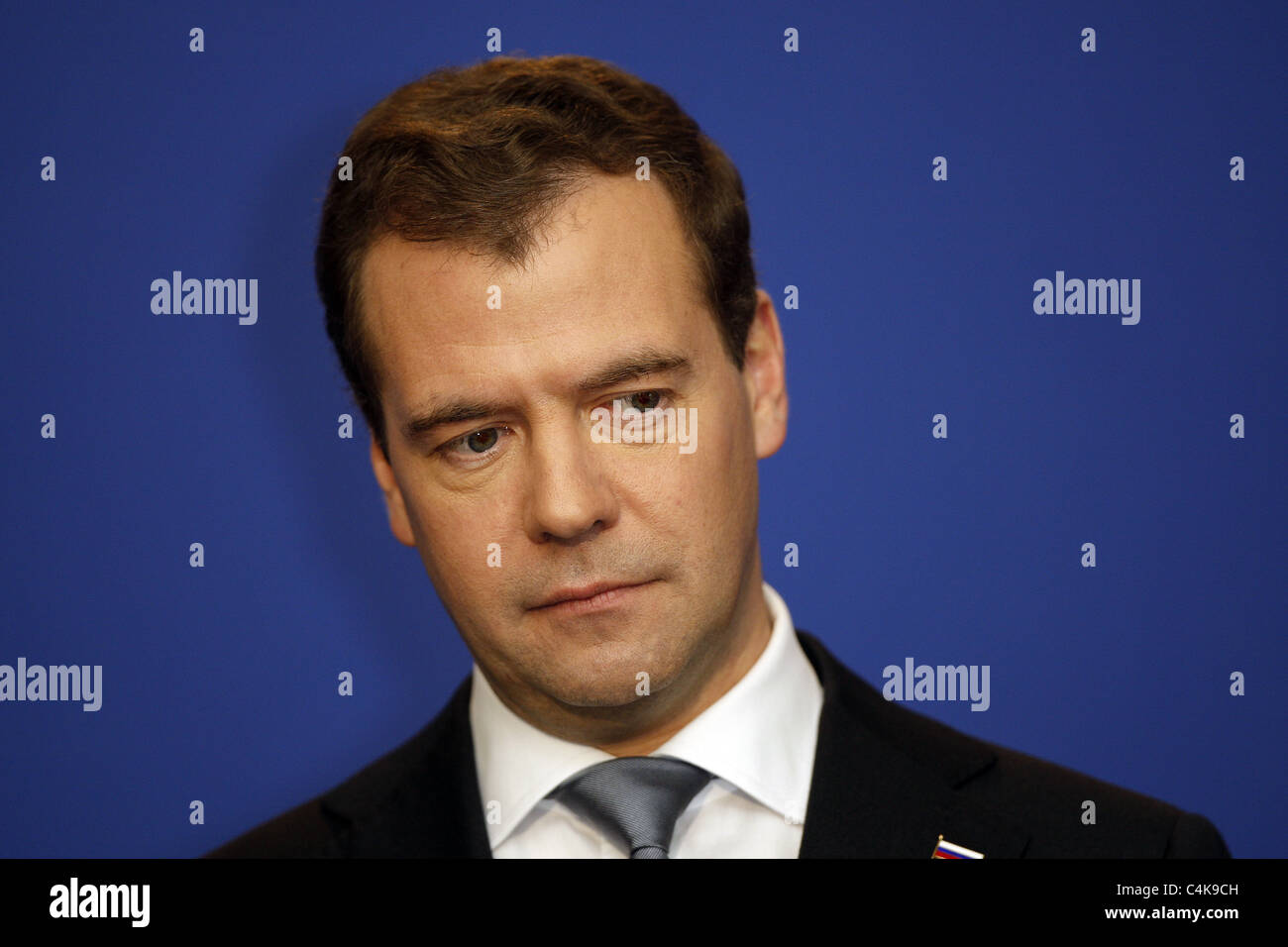 Dmitri Medvedev PRÉSIDENT DE LA RUSSIE 27 mai 2011 INTERNATIONAL CENTRE DES MÉDIAS DEAUVILLE FRANCE Banque D'Images