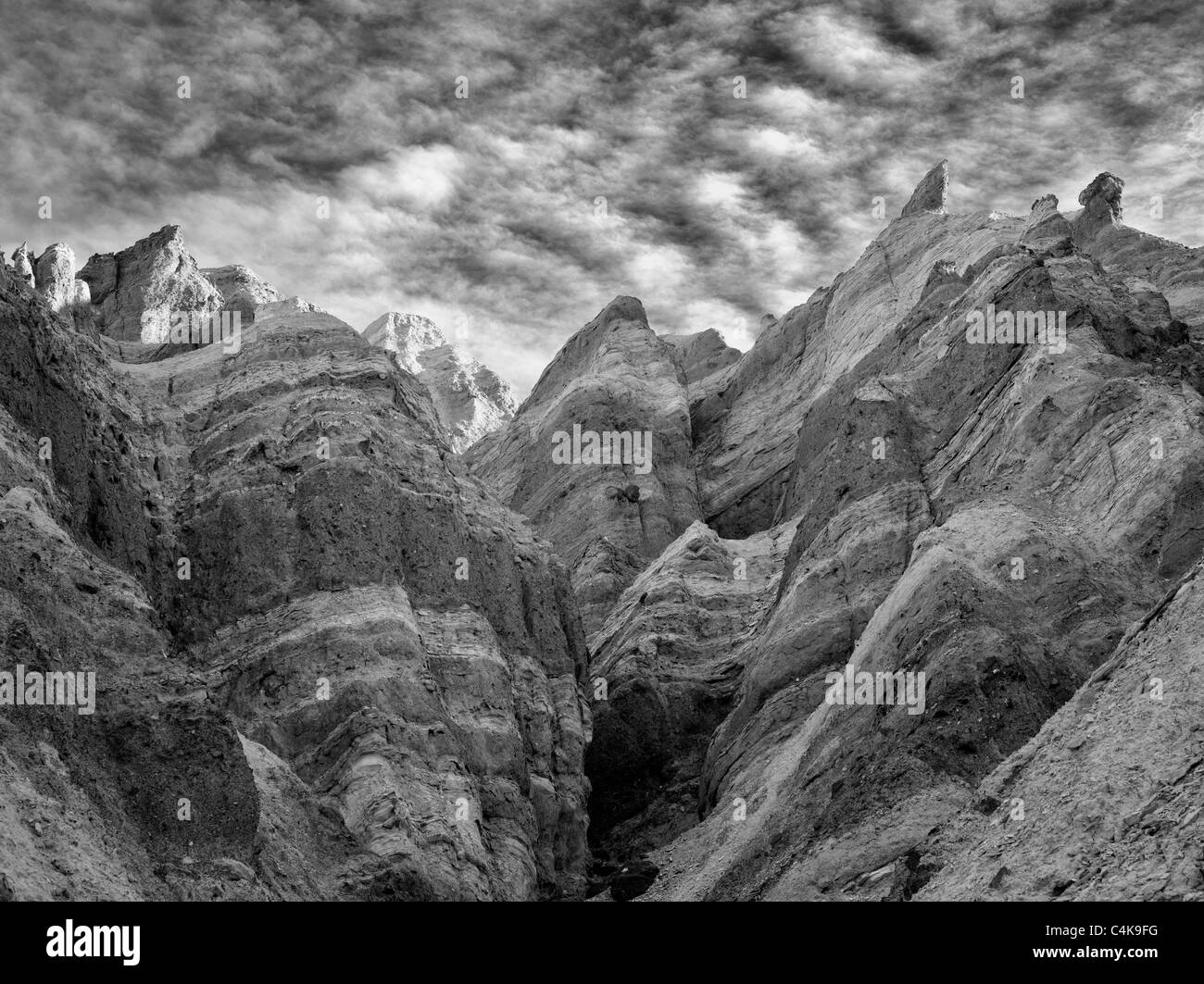 Les formations de roche de Golden Canyon Trail. Death Valley National Park, Californie Banque D'Images