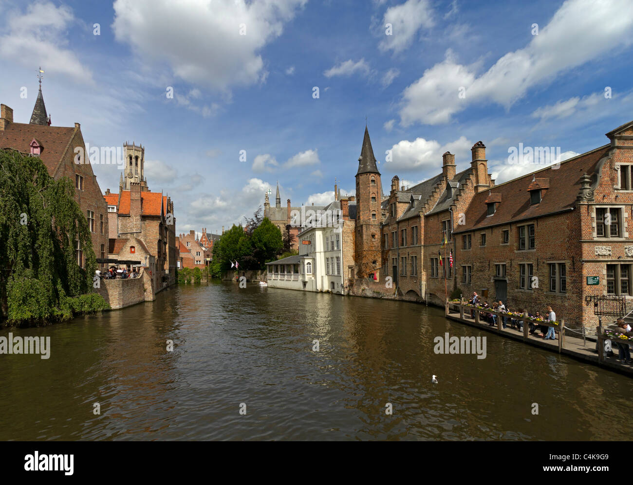 Quai du Rosaire, Bruges, Belgique. L'un des plus populaires sur les canaux de Bruges. Banque D'Images