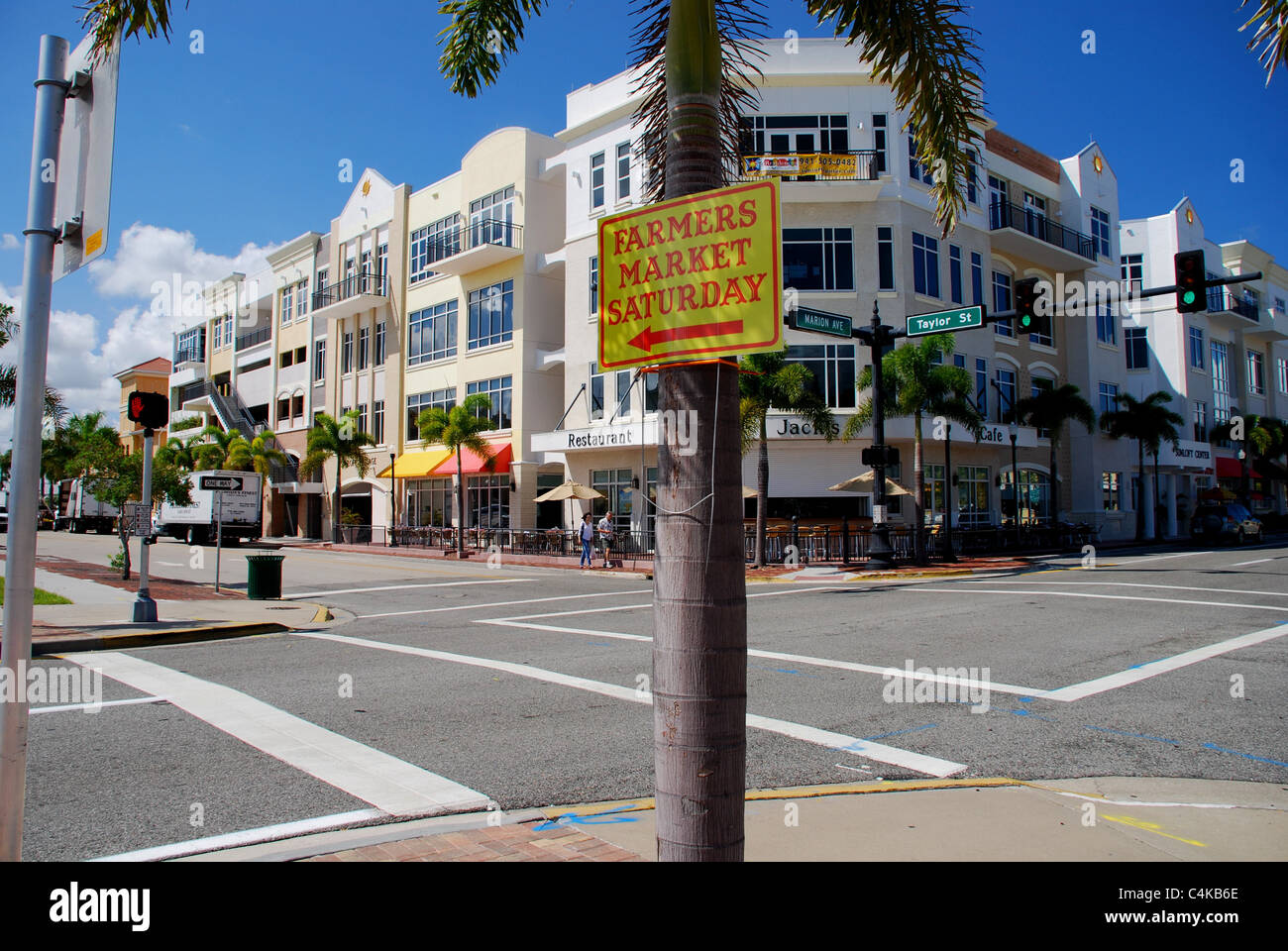 Le centre-ville de Punta Gorda, en Floride. W. Marion et Taylor rues. Banque D'Images