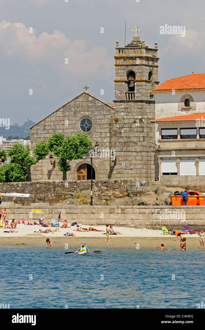 L'église San Miguel de Bouzas. Vigo, Espagne. Banque D'Images