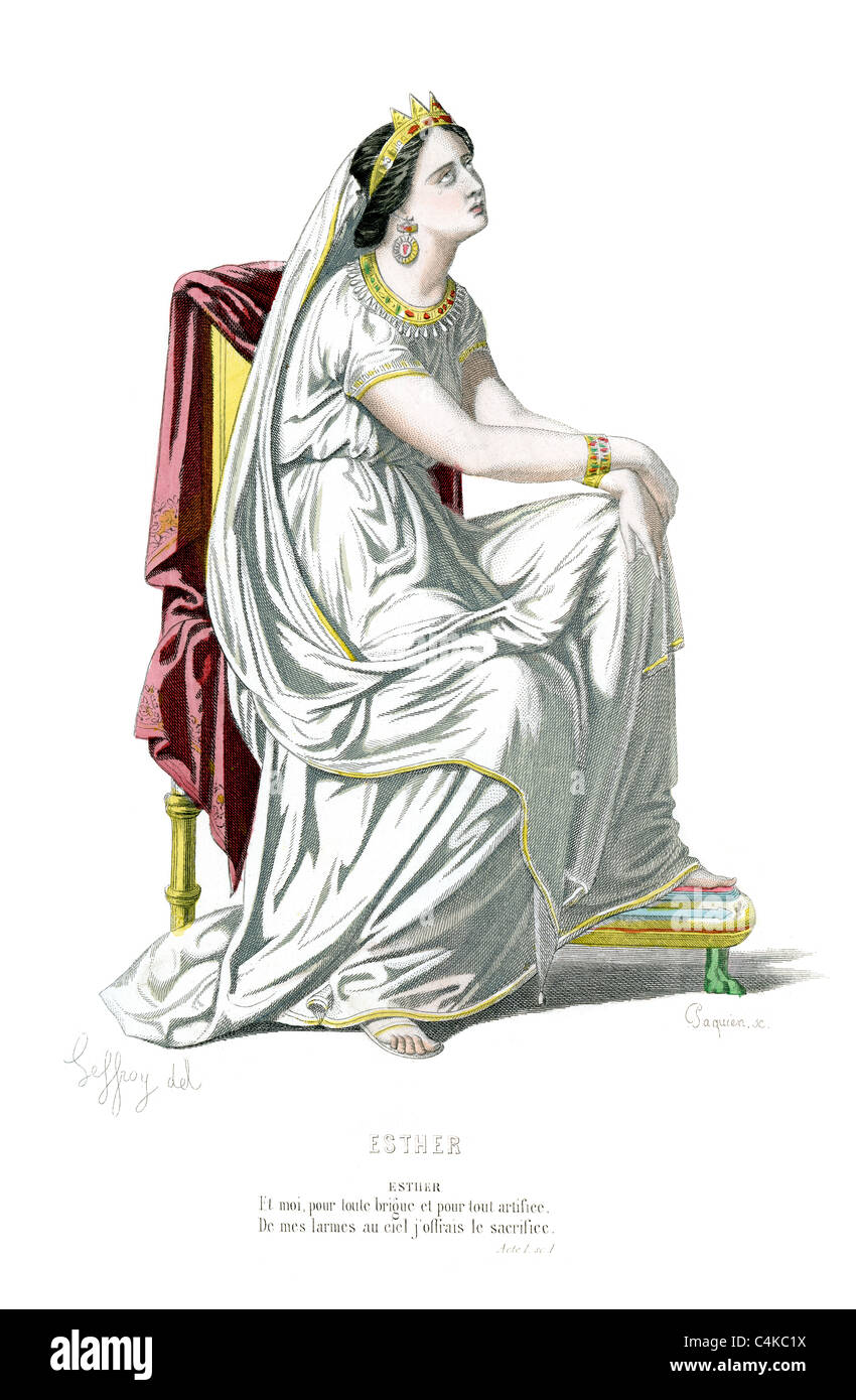Esther de la jouer Esther une pièce en trois actes écrite en 1689 par le dramaturge français, Jean Racine. Banque D'Images