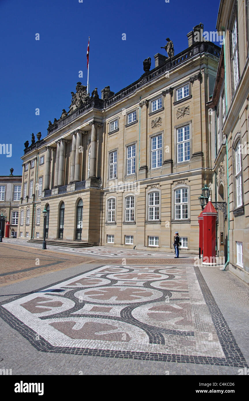 Palais chrétien VIII, Palais Royal d'Amalienborg, place du Palais Royal, Copenhague (Kobenhavn), Royaume du Danemark Banque D'Images