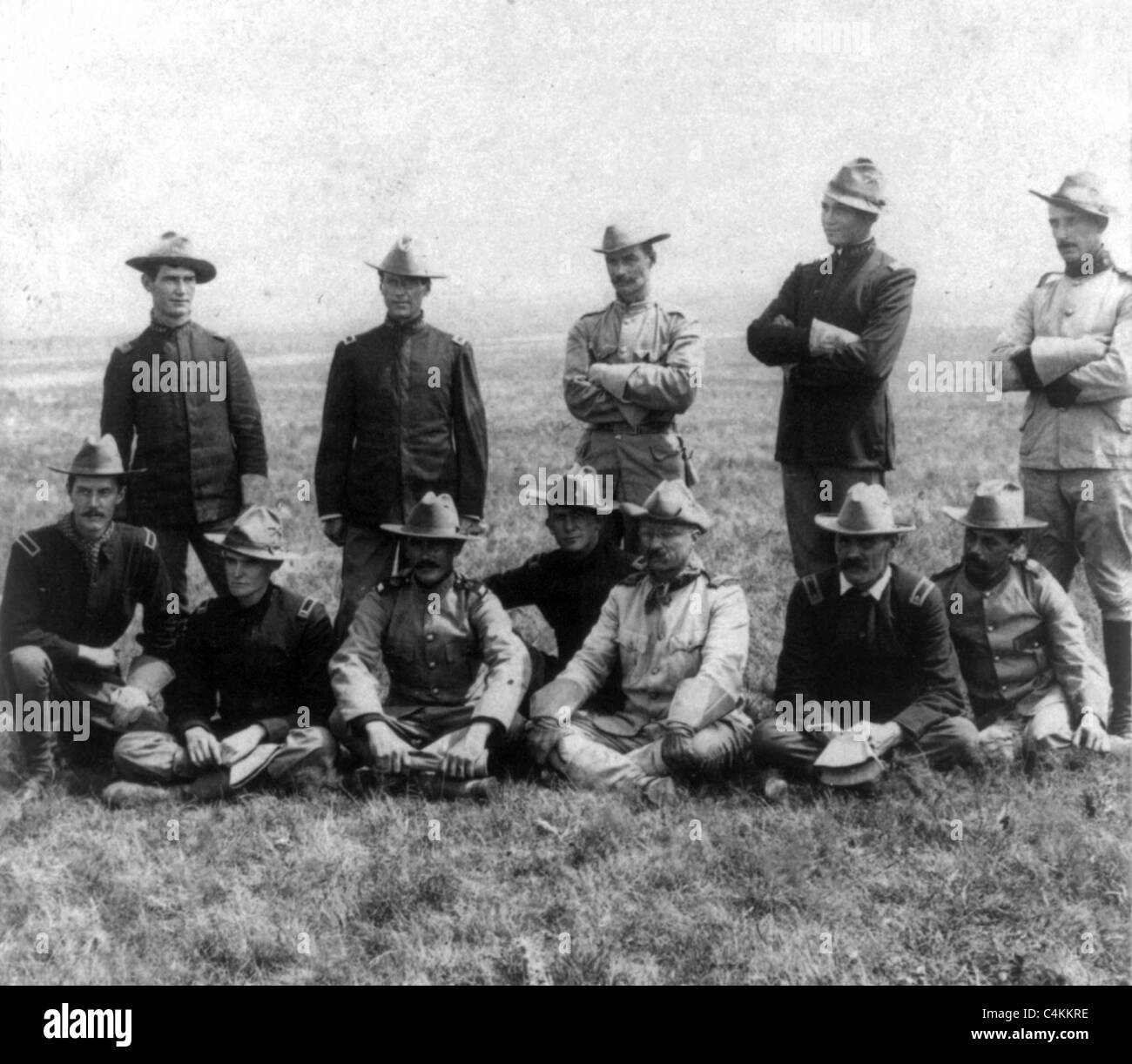Le président Roosevelt en tant que soldat - avec ses 'Rough Rider' camarades, pendant la guerre de Cuba. 1902 Banque D'Images