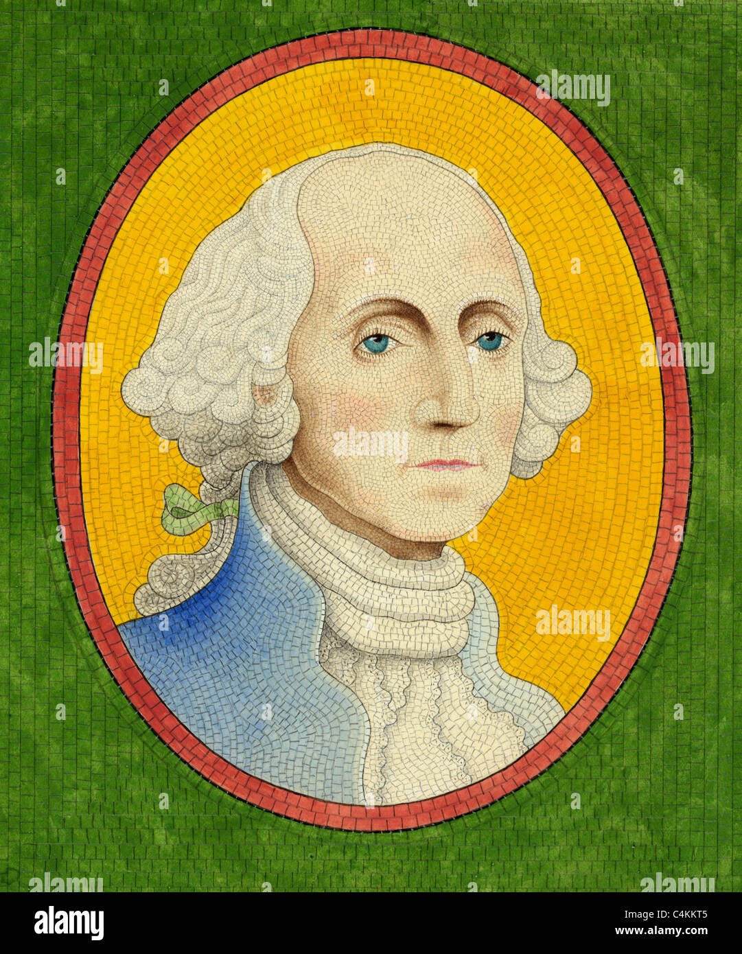 Portrait buste du président des États-Unis, George Washington comme un homme plus âgé Banque D'Images