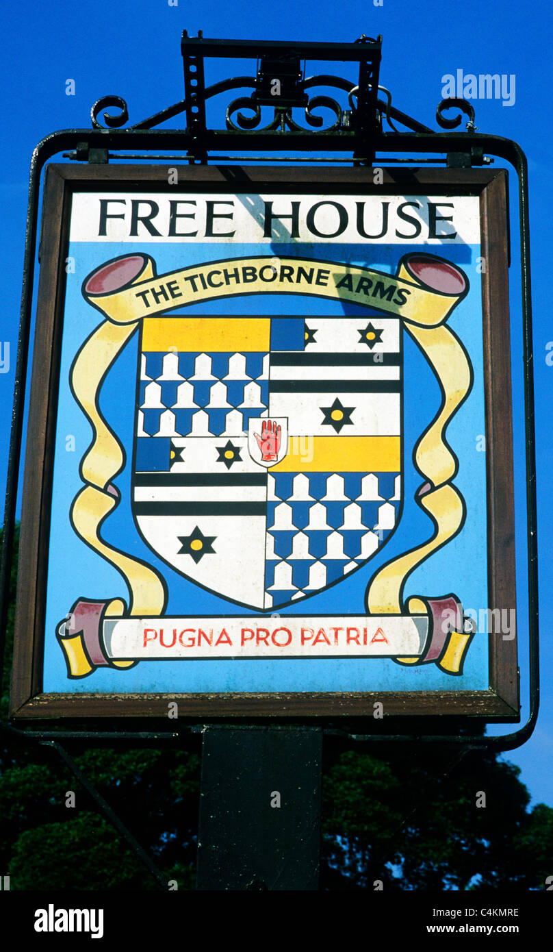 Pincourt, Hampshire, le bras-de-Brompton enseigne de pub signs inn inns pubs anglais England UK héraldique héraldique blason de couches Banque D'Images
