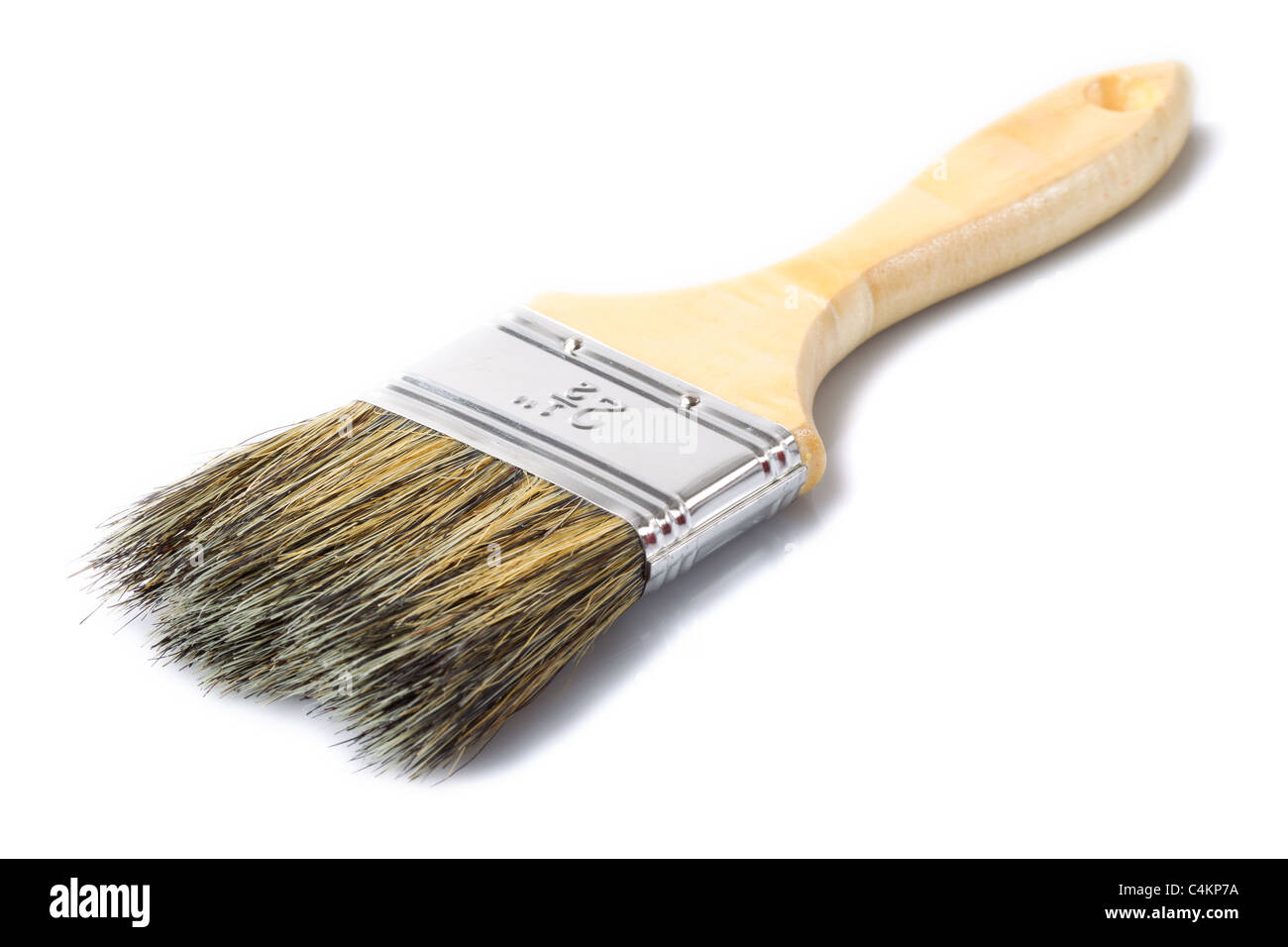 Brosse en bois de taille moyenne, isolé sur fond blanc, Studio Shot Banque D'Images