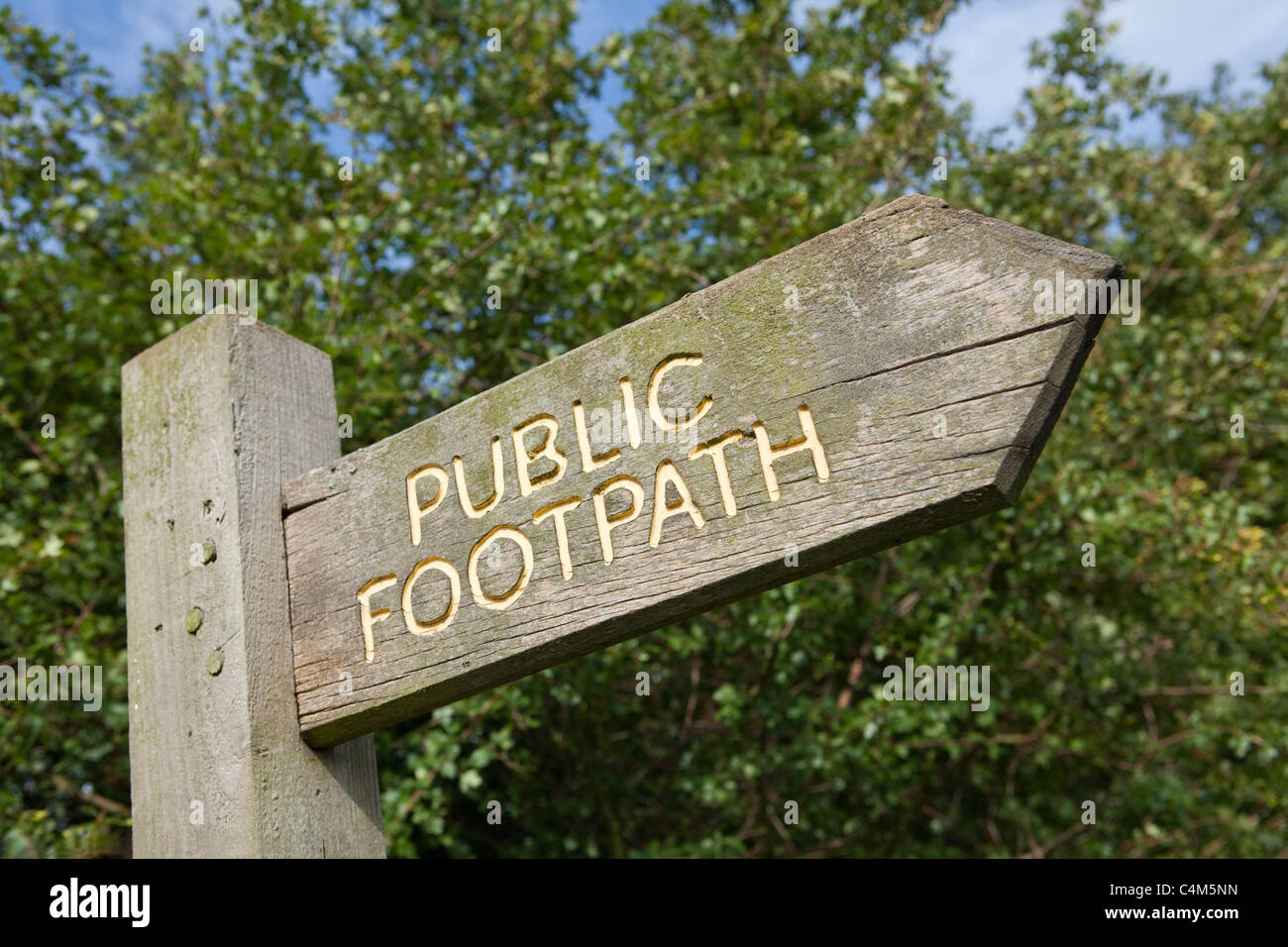 Un sentier public signe sur poster Banque D'Images