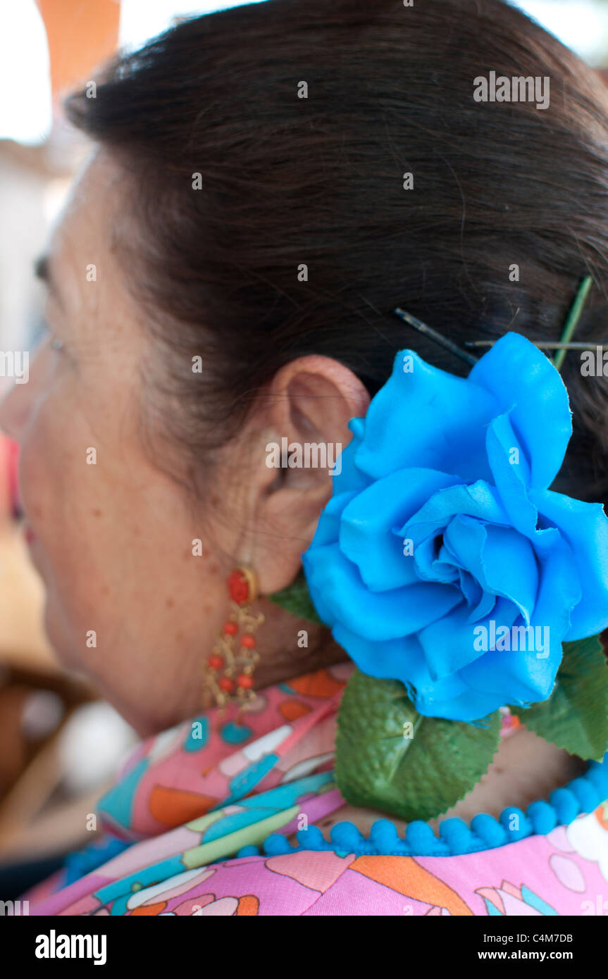 Sur des cheveux rose matériel Banque D'Images