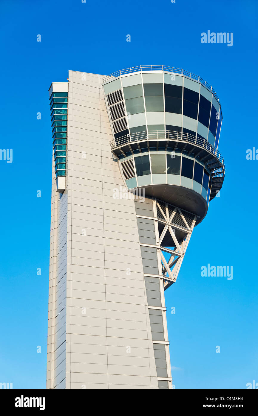 Tour de contrôle de la circulation aérienne, l'Aéroport International de Philadelphie. Banque D'Images
