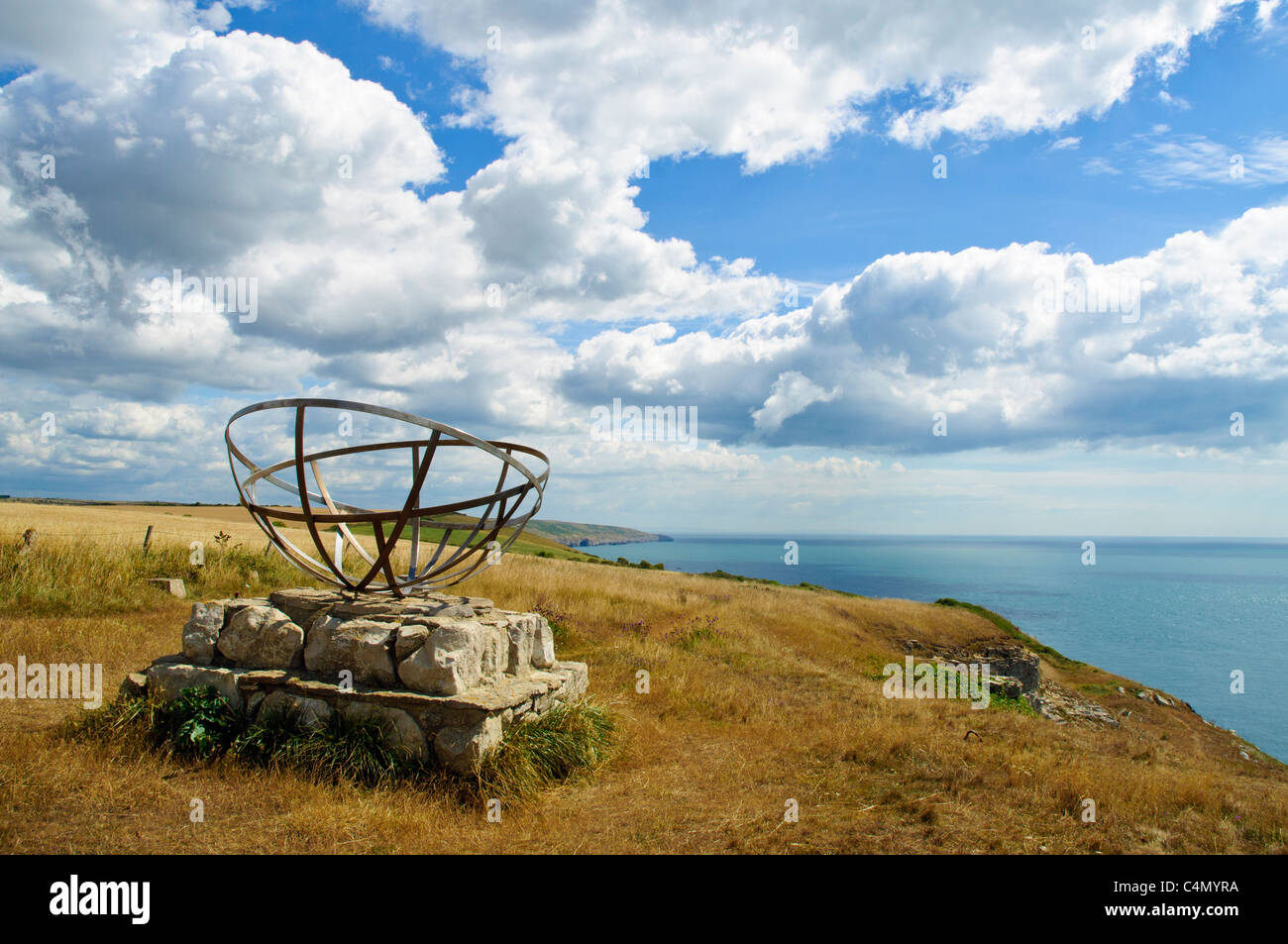 Memorial Radar à St Aldhelm's Head, à l'île de Purbeck, Dorset conçu par Tony Viney Banque D'Images